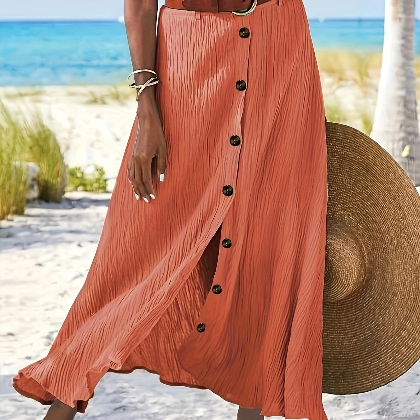 Elzė™ - Permatoma Midi Sijonas su Iškirpte