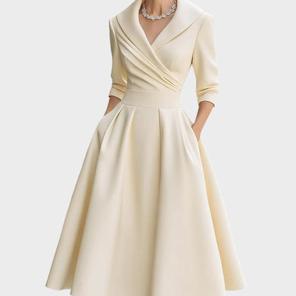 Lina - Midi suknelė iš satino