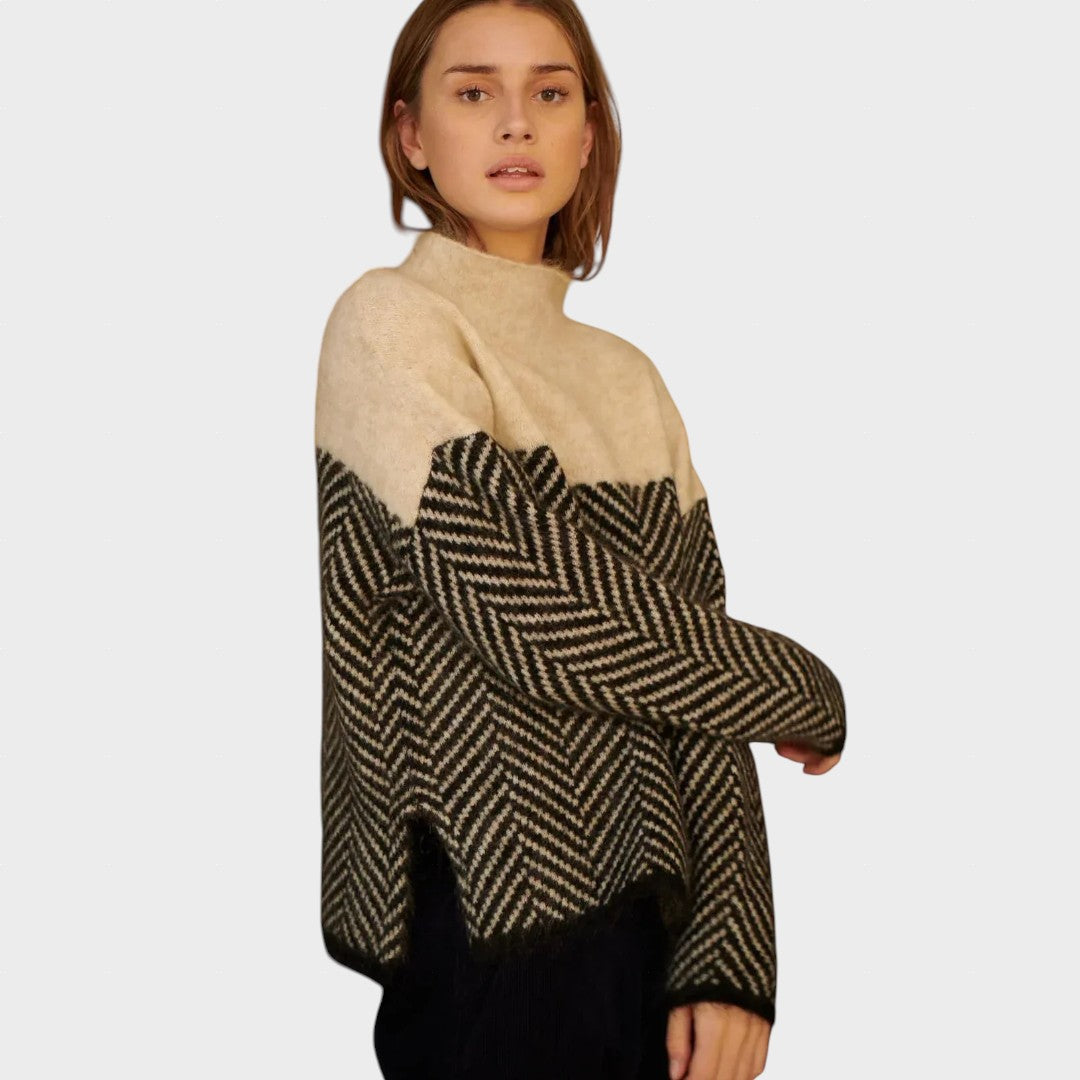Adelie - Aukštos kokybės megztinis su aukštu kaklu iš prabangios medžiagos