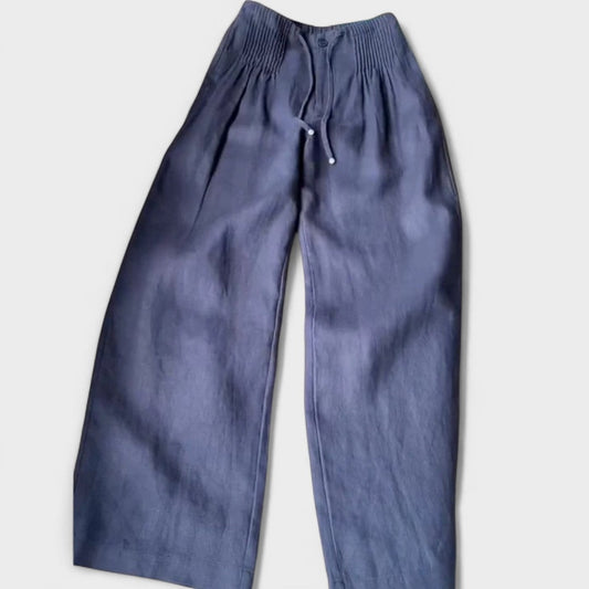 Miglė - Plati kojų kelnės iš medvilnės ir lino mišinio