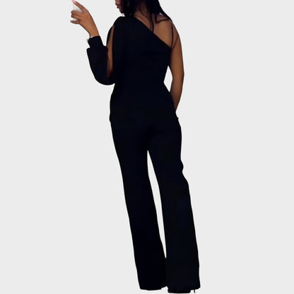 Artemis - Elegantiškas vienos peties kombinezonas su blizgančiais akcentais