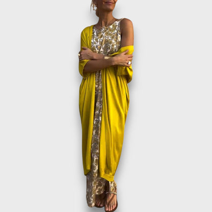 Maxi suknelė su kardiganu