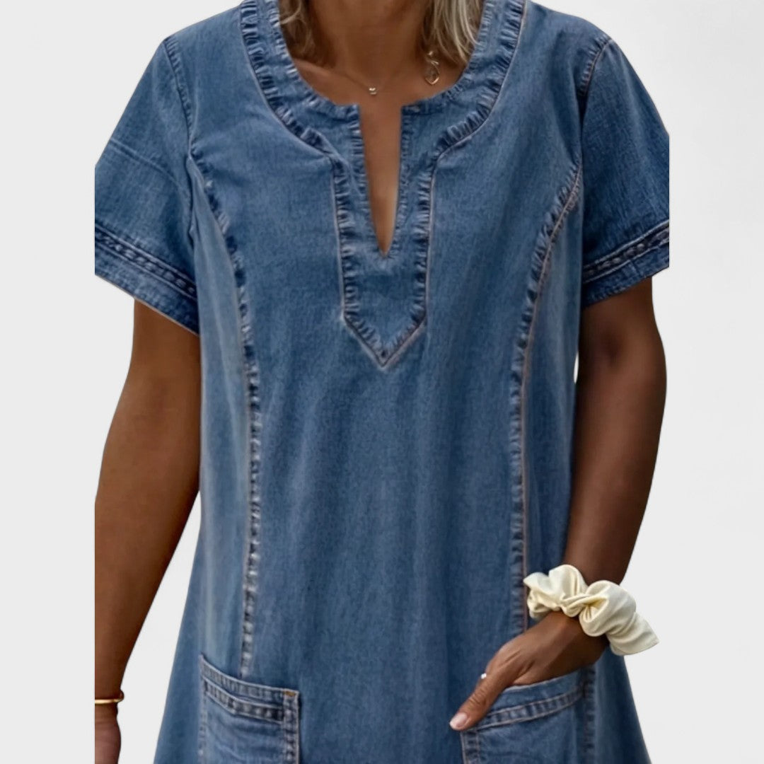 Julia - Minkšto džinsinio suknelė