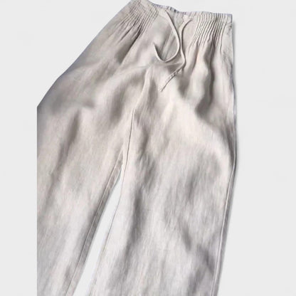 Miglė - Plati kojų kelnės iš medvilnės ir lino mišinio