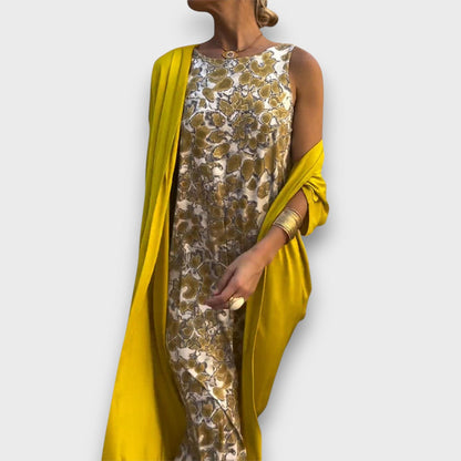 Maxi suknelė su kardiganu