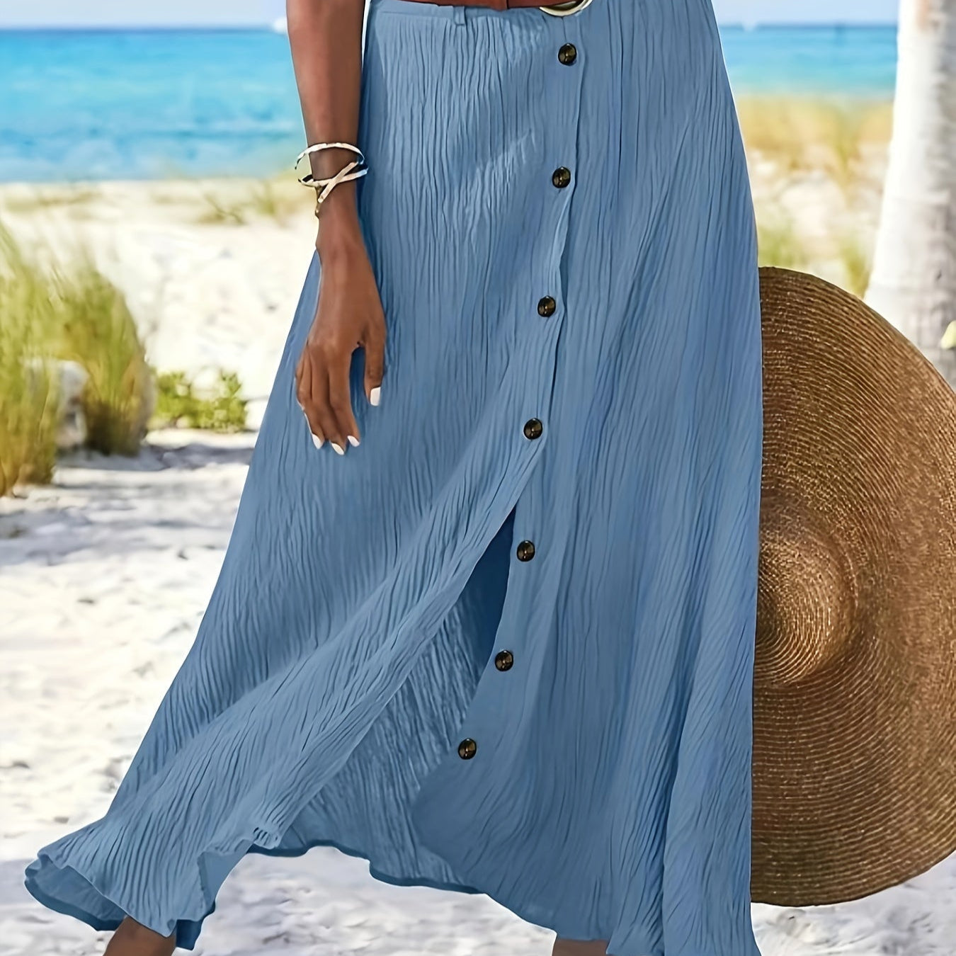 Elzė™ - Permatoma Midi Sijonas su Iškirpte