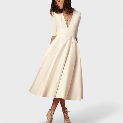 Helena - Elegantiška suknelė su V formos iškirpte