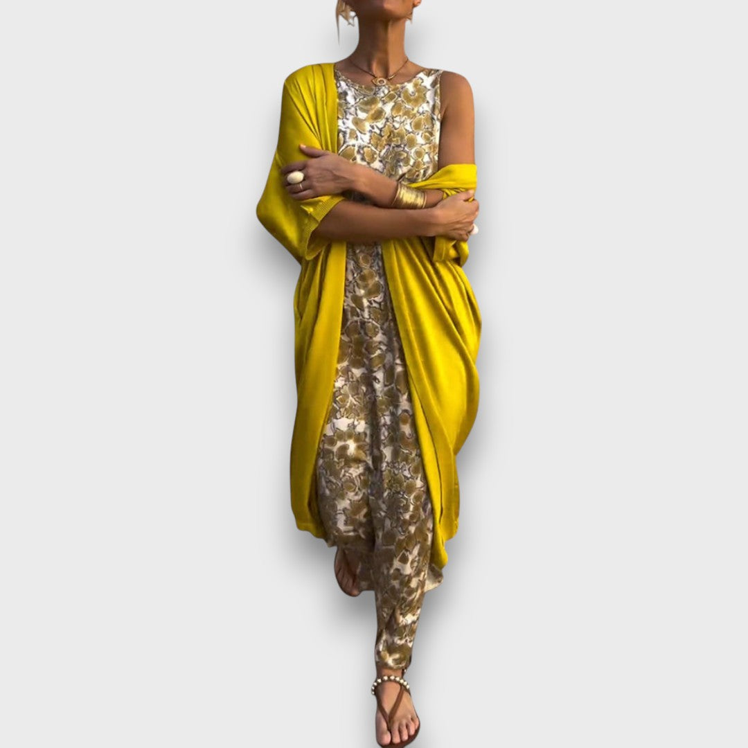 Maxi suknelė su kardiganu