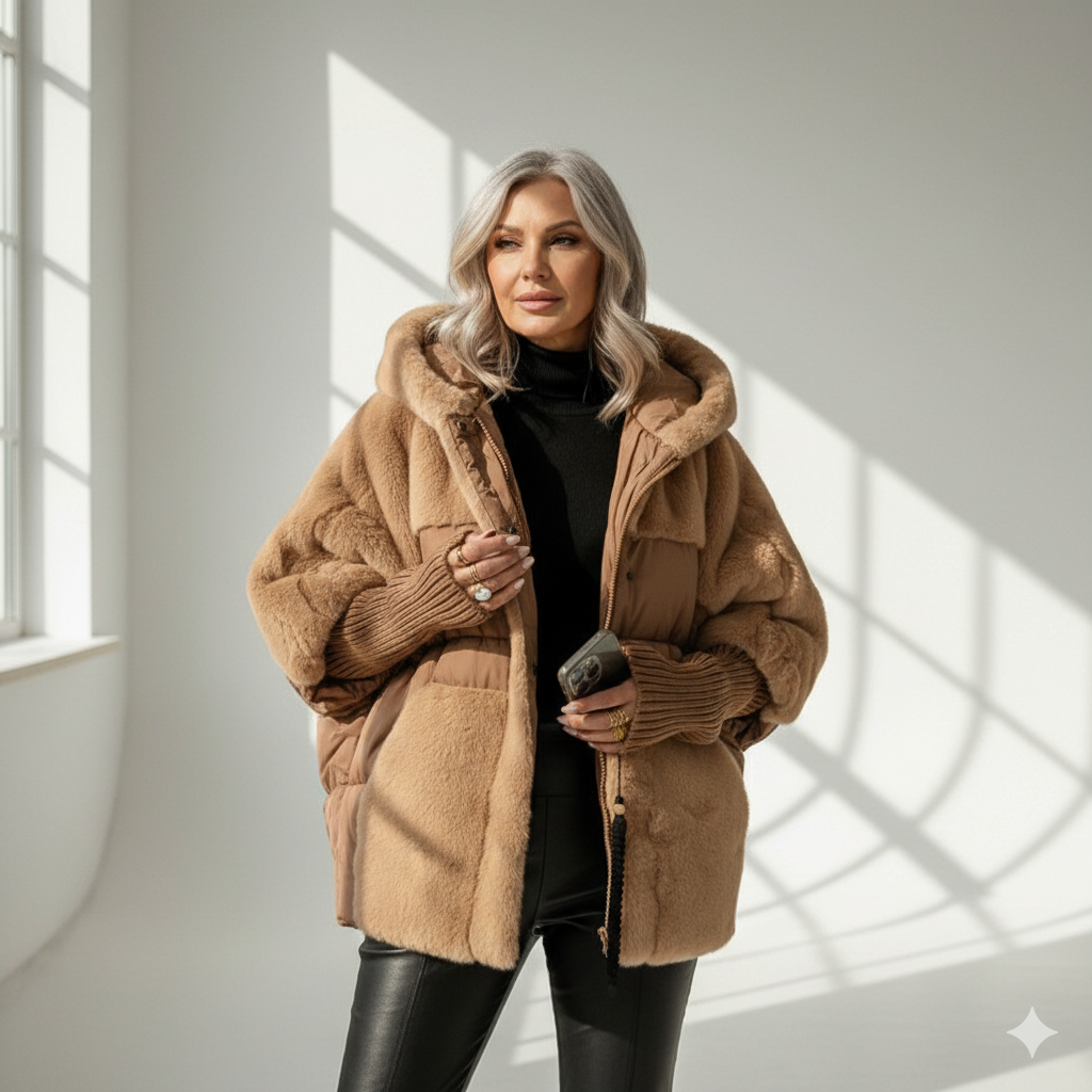 Dominika - Šiltas pūkinis paltas