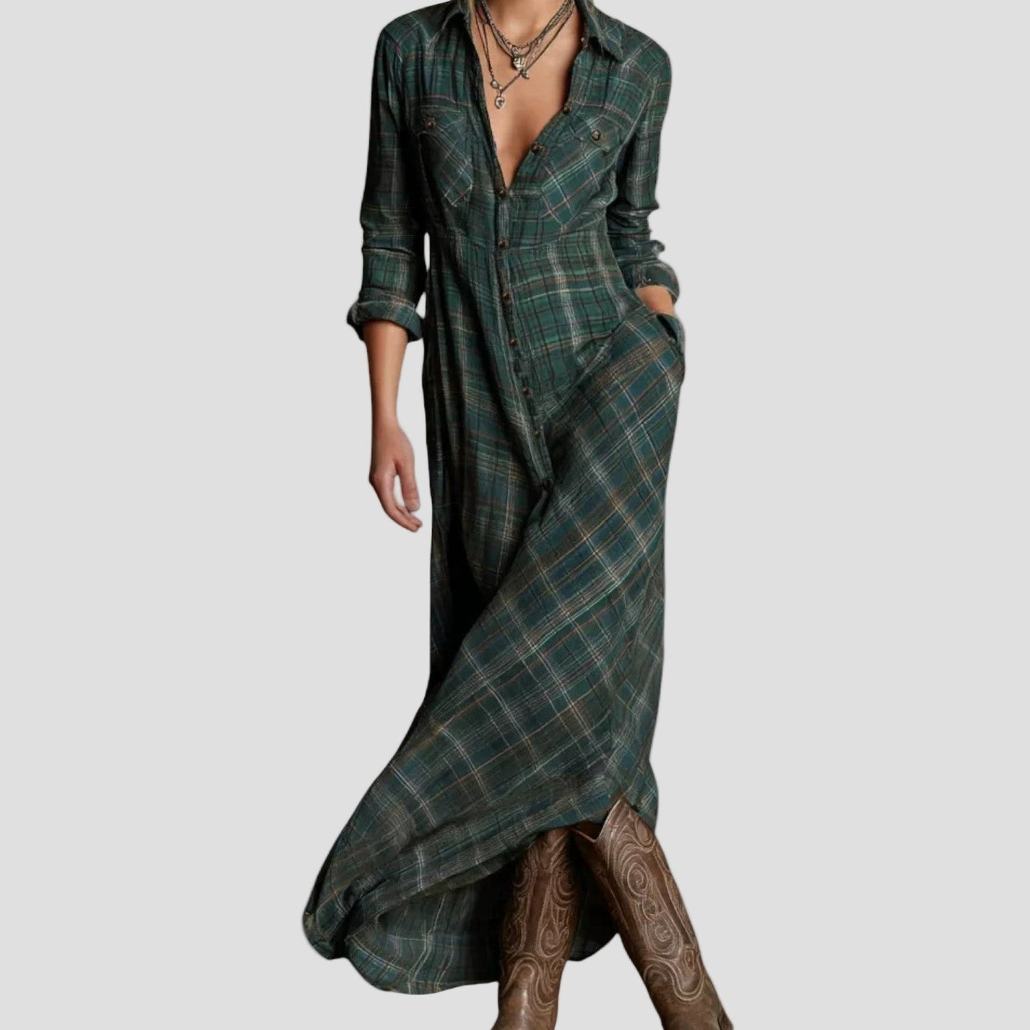 Clémence - Minimalist Midi Shirt Dress