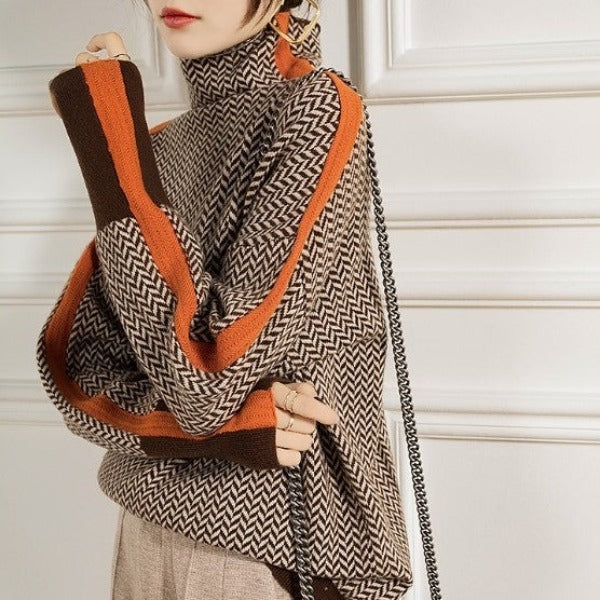 Marieke - Megztinis su ryškiais kontrastingais dryžiais