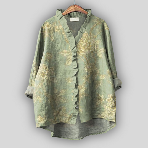 Viltė™ - Lininė Blūzaitė Auksinė Žalia Aura