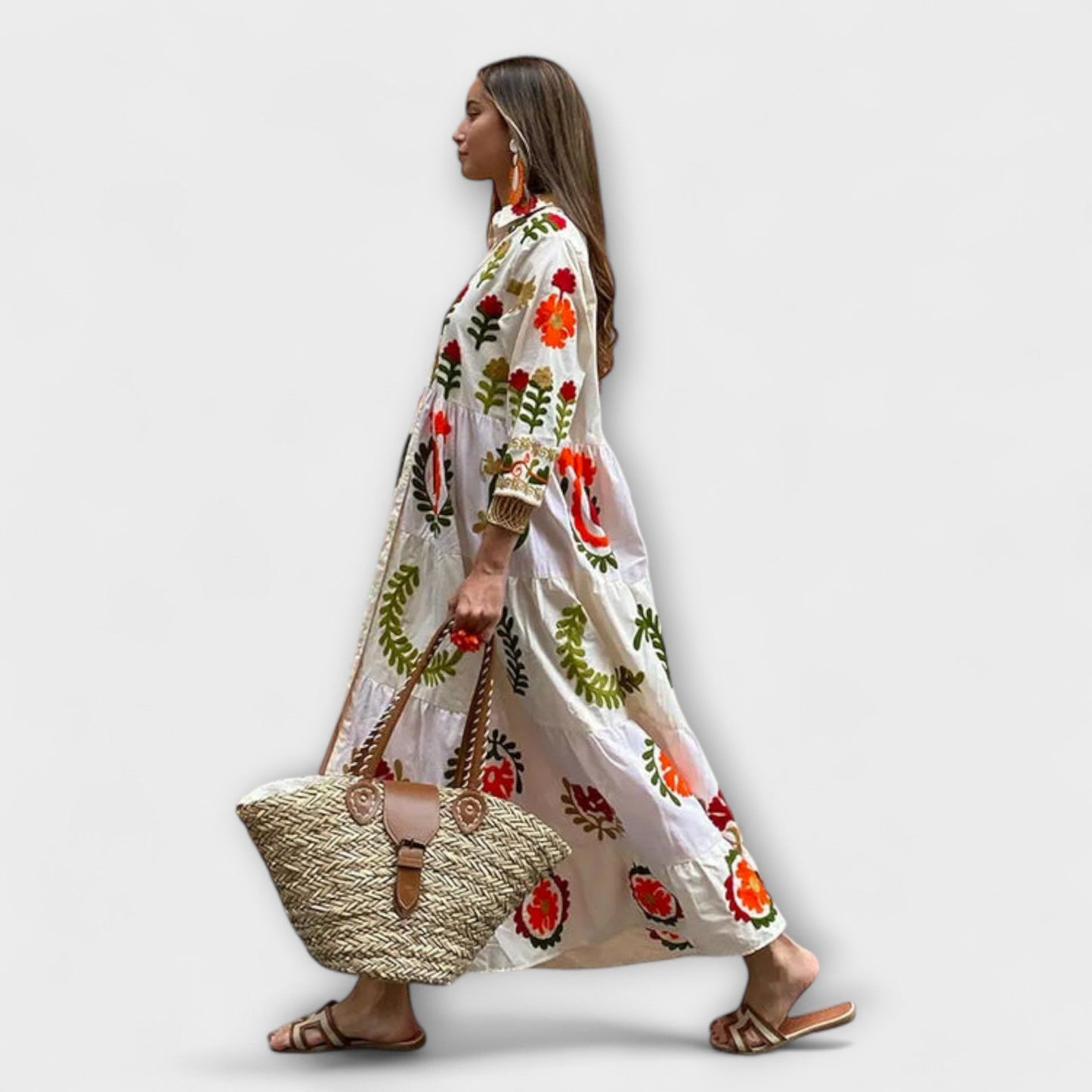 Marcela - Elegantiška gėlių suknelė