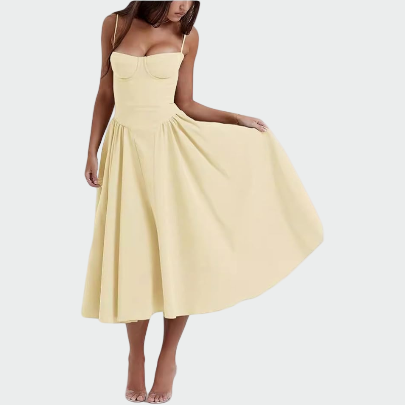 Dora™ - Satino Maxi Suknelė su Plonomis Petnešomis