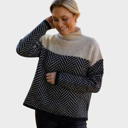 Adelie - Aukštos kokybės megztinis su aukštu kaklu iš prabangios medžiagos