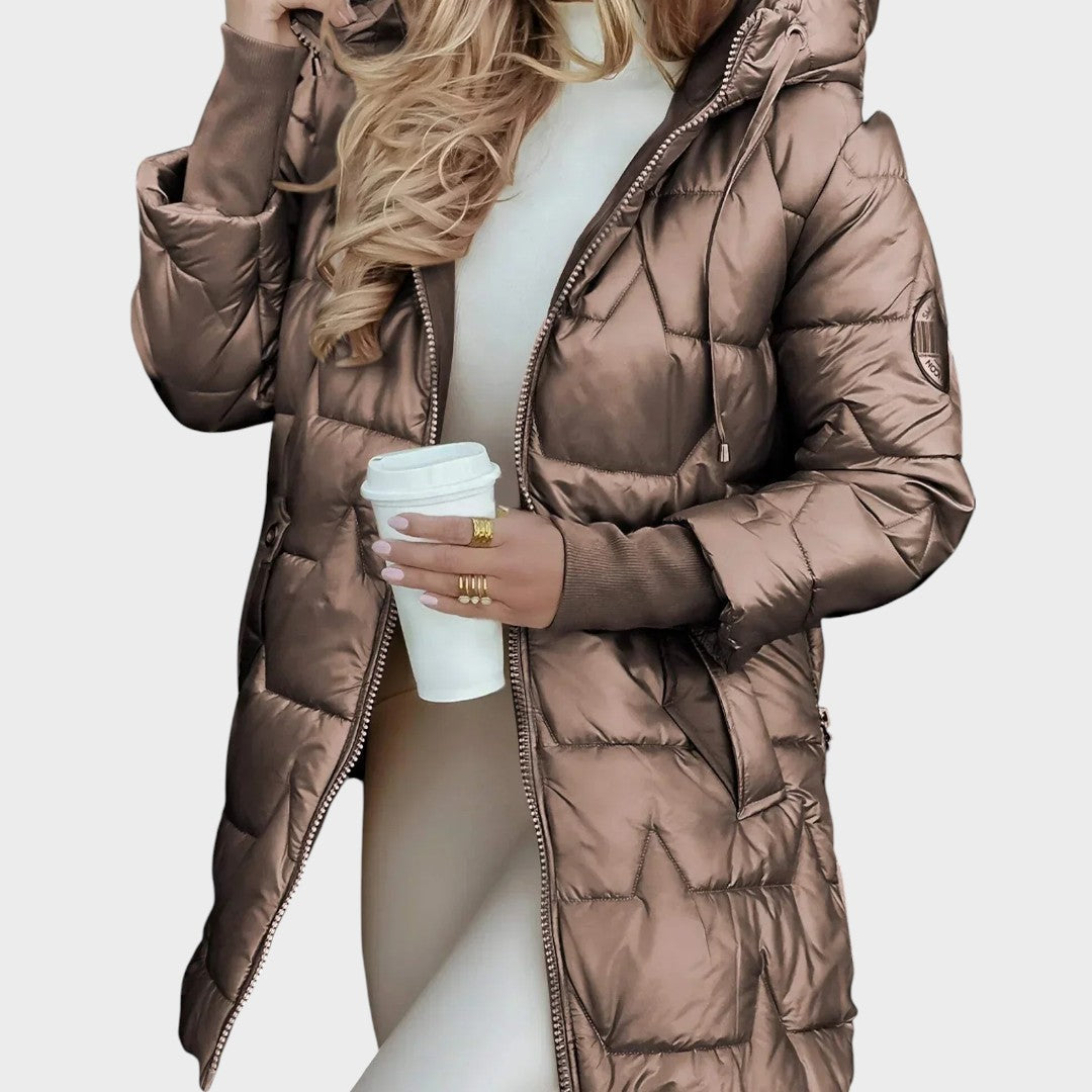 Noelia - Elegantiškas žiemos paltas su gobtuvu ir pamušalu