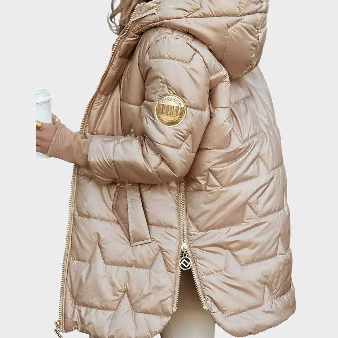 Noelia - Elegantiškas žiemos paltas su gobtuvu ir pamušalu