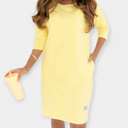 Kasdienis Suknelė su Funkcinėmis Kišenėmis